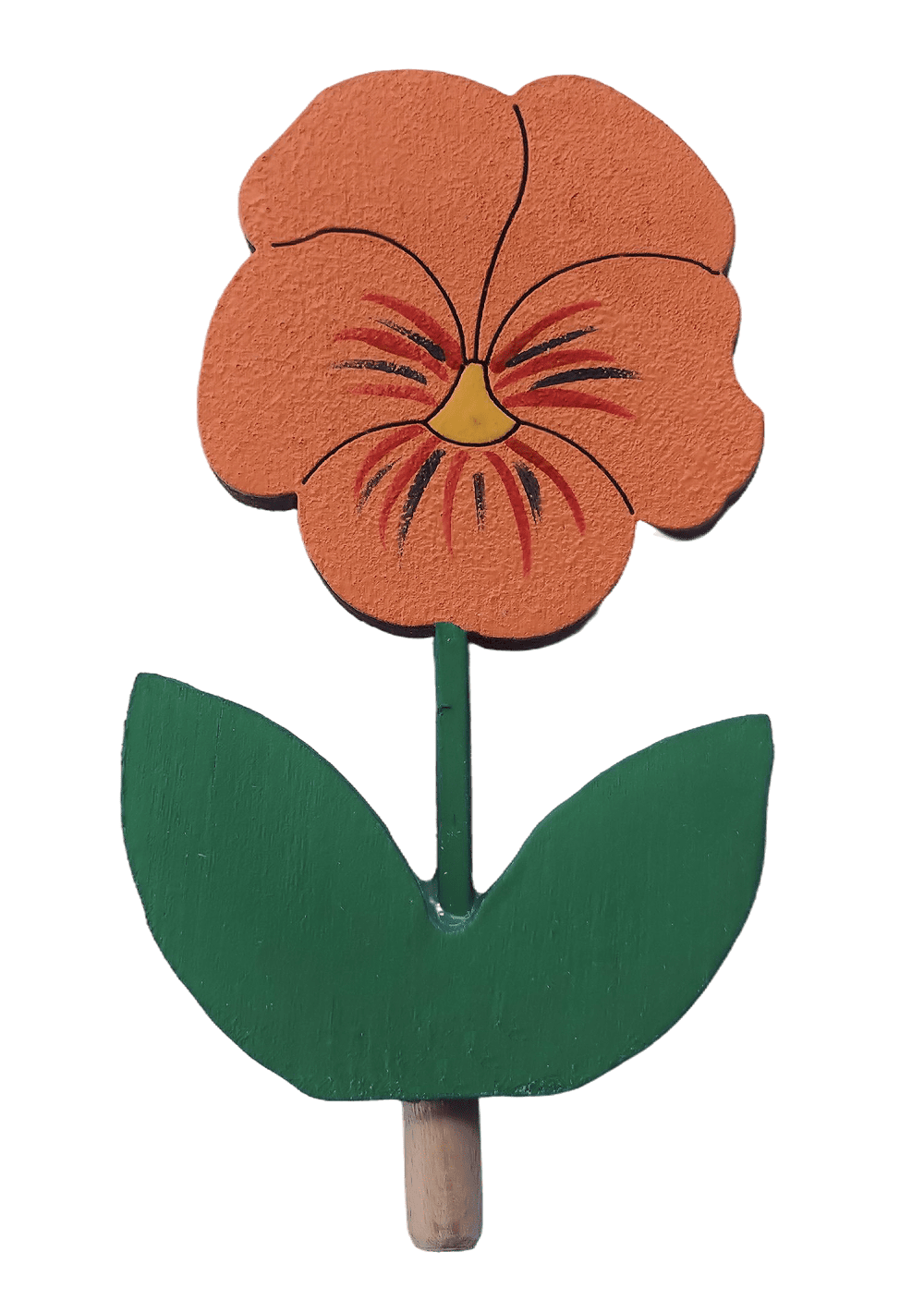 Blume - Stiefmütterchen orange - Steckfigur für Kerzenring von Sebastian Design 