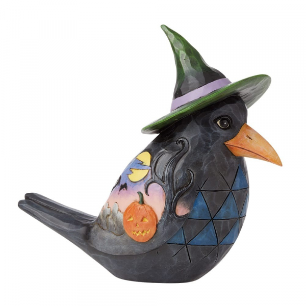 Jim Shore, Heartwood Creek, Jim Shore Halloween, 6009510, Pint Sized Halloween Crow, Halloween Rabe,  Halloween Krähe