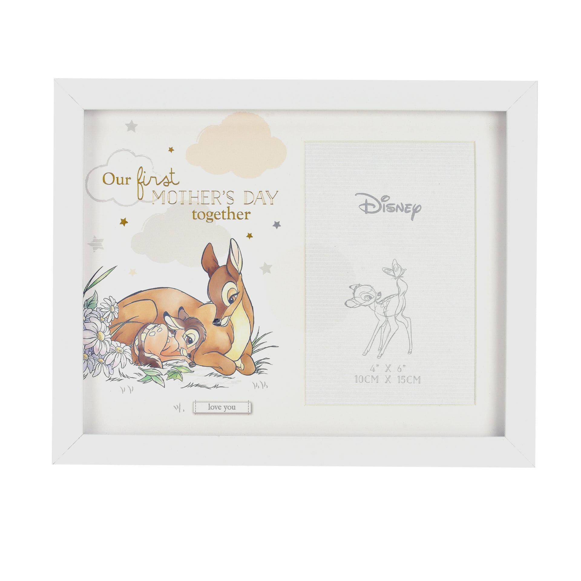 Walt Disney, Bilderrahmen, Photo Frame, Fotorahmen, Muttertag, Bilderrahmen Bambi, Bmabi und Mutter - Our First Mother's Day Together