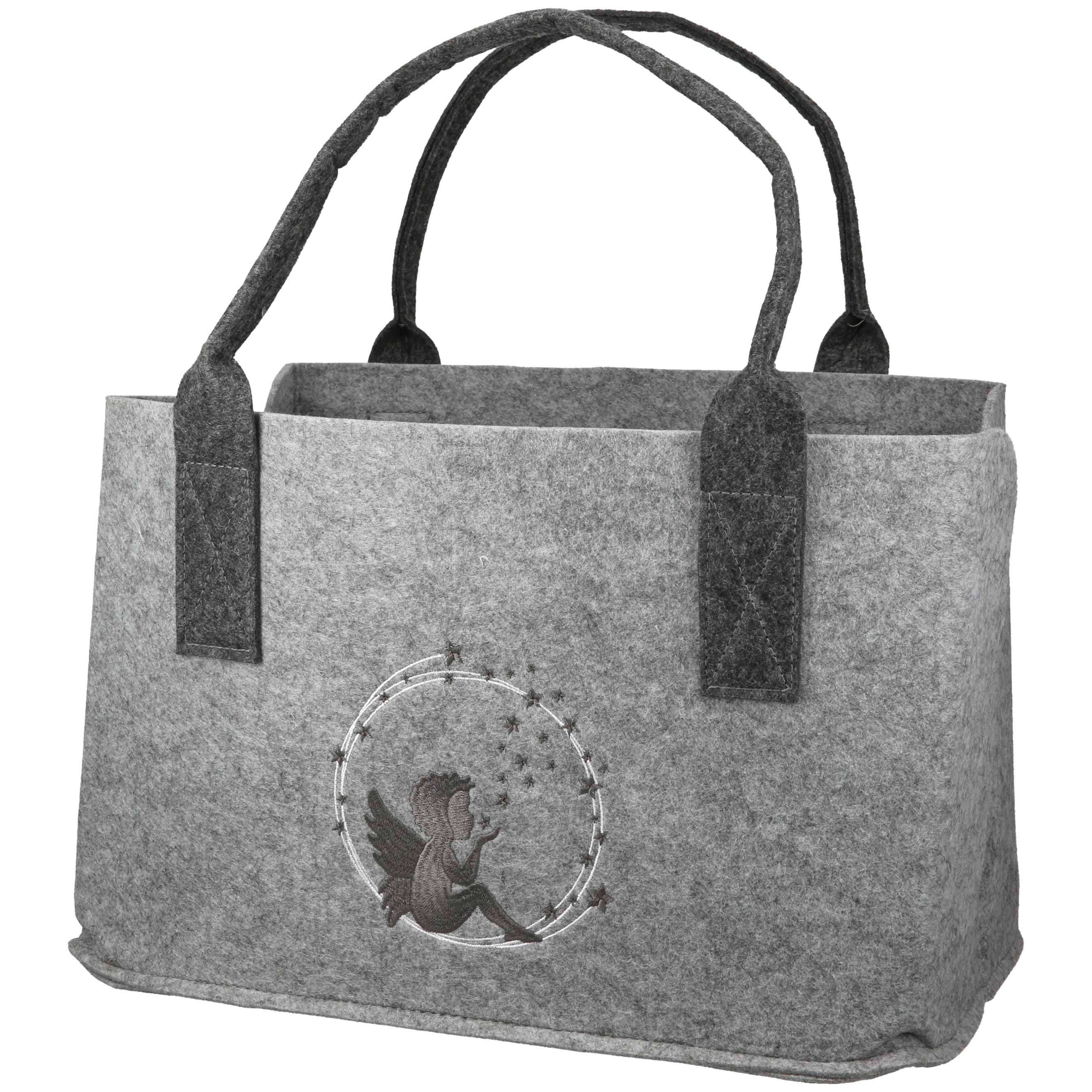 Engelszauber Tasche grau - Gilde Filztasche 55834 / Einkaufstasche / Strandtasche / Shopper / Handtasche / Tragetasche