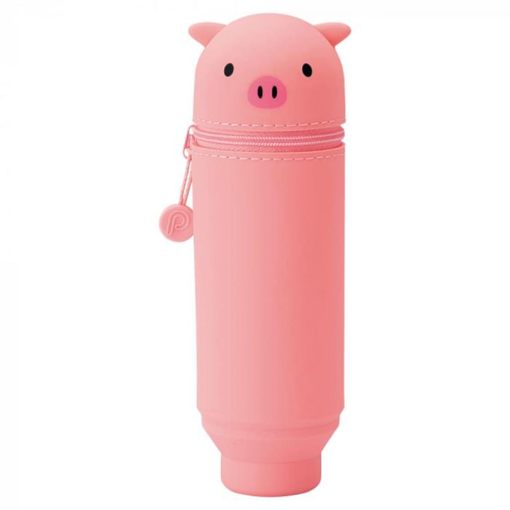 PuniLabo, Punilabo, Lihit Lab, Federtasche PuniLabo, Punilabo, Lihit Lab, Federtasche und Stiftehalter, stehende Federtasche, Pencil Case, animal, Tiere, stand up pen case, A7712-5, Federtasche rosa Schwein medium, Pig, Schlamper, Faulenzer, Federmappeund