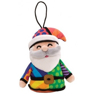 Romero Britto Pop Art aus Miami - Santa Plush Ornament / Weihnachtsmann Anhänger