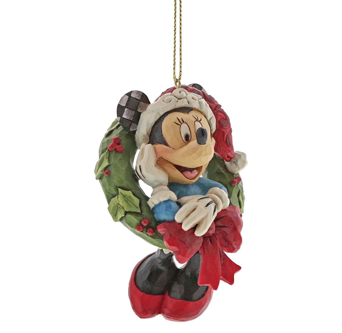 Minnie Mouse Ornament / Minnie Maus mit Kranz Weihnachtsanhänger A30356