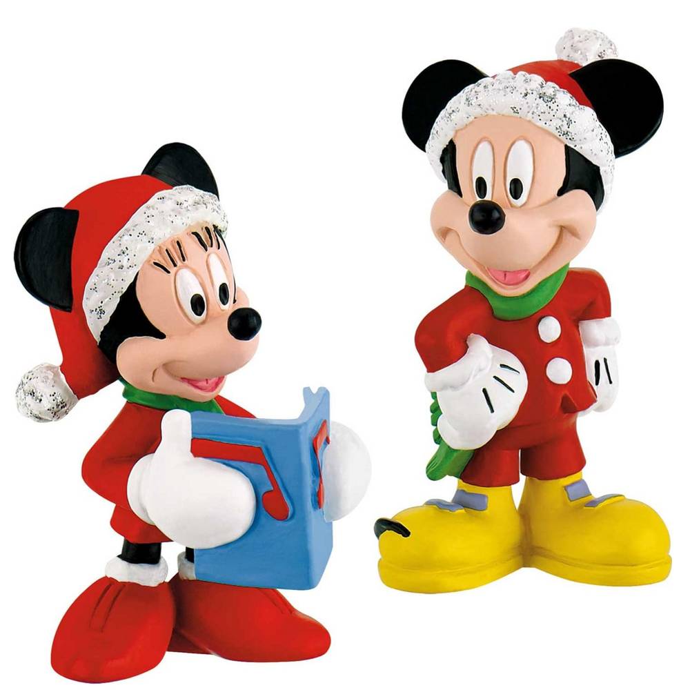 Micky & Friends - Weihnachten Micky & Minnie Maus /  Walt Disney Spielfigur - Torenfigur - Disneyfigur Bullyland 15441, 15442