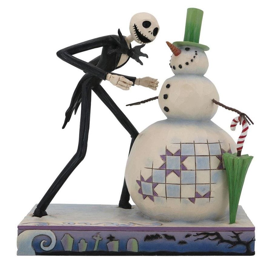 Disney Traditions, Jim Shore, 6013056, Jack Skellington mit Schneemann, Jack Skellington with Snowman, Nightmare Before Christmas, Jim Shore Disneyfigur, Jim Shore Disney Traditions, Jim Shore Jack Skellington, Disney Traditions Santa Jack