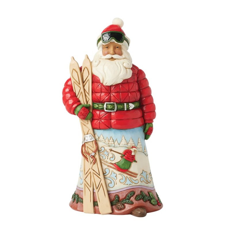 Gone Skiing Lodge Santa - Weihnachtsmann mit Ski - Heartwood Creek by Jim Shore 6017037