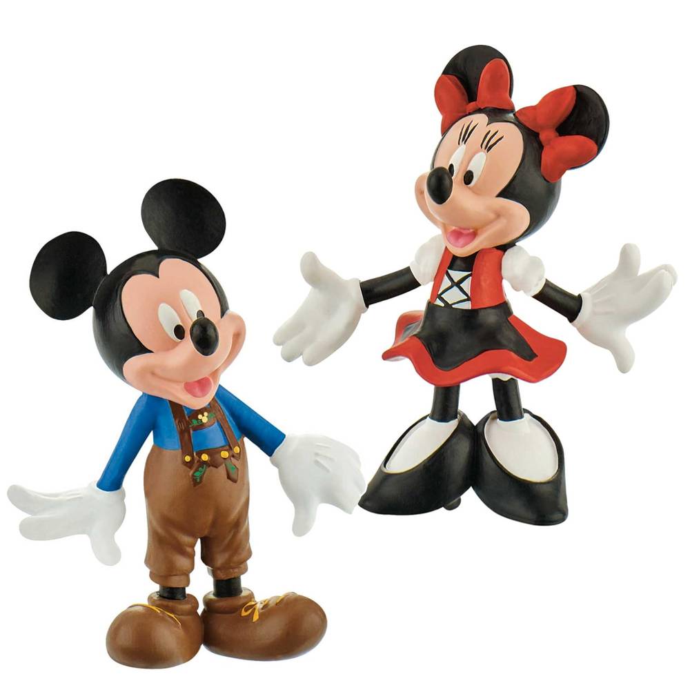 Micky & Friends - Oktoberfest Micky in Lederhose & Minnie im Dirndl /  Walt Disney Spielfigur Disneyfigur Bullyland 15390, 15391