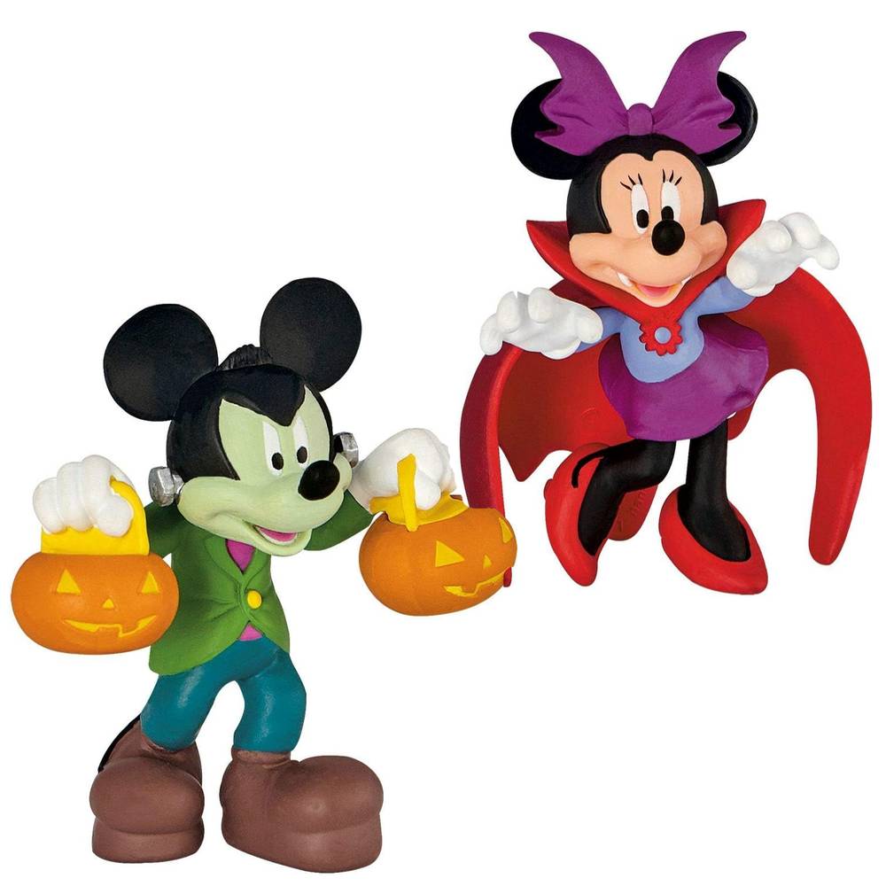 Micky & Friends - Halloween Micky & Minnie /  Walt Disney Spielfigur - Tortenfigur - Disneyfigur Bullyland 15290, 15291