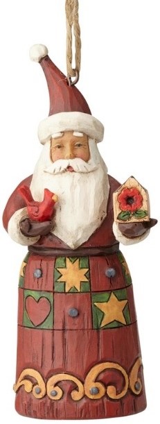 Folklore Santa with Birdhouse Ornament Jim Shore Heartwood Creek 6001450