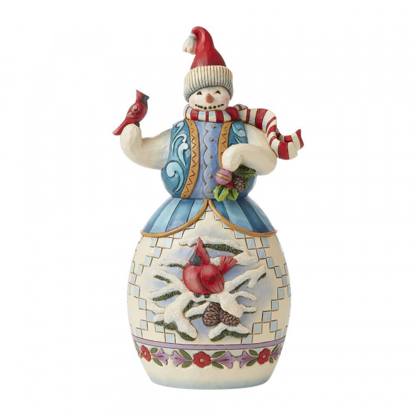 Jim Shore, Heartwood Creek, Jim Shore Weihnachten, 6008918, Snowman with Cardinal, Answering Winter's Call, Schneemann mit Kardinal, Jim Shore Schneemann, Jim Shore Snowman, Heartwood Creek Snowman, Heartwood Creek Schneemann