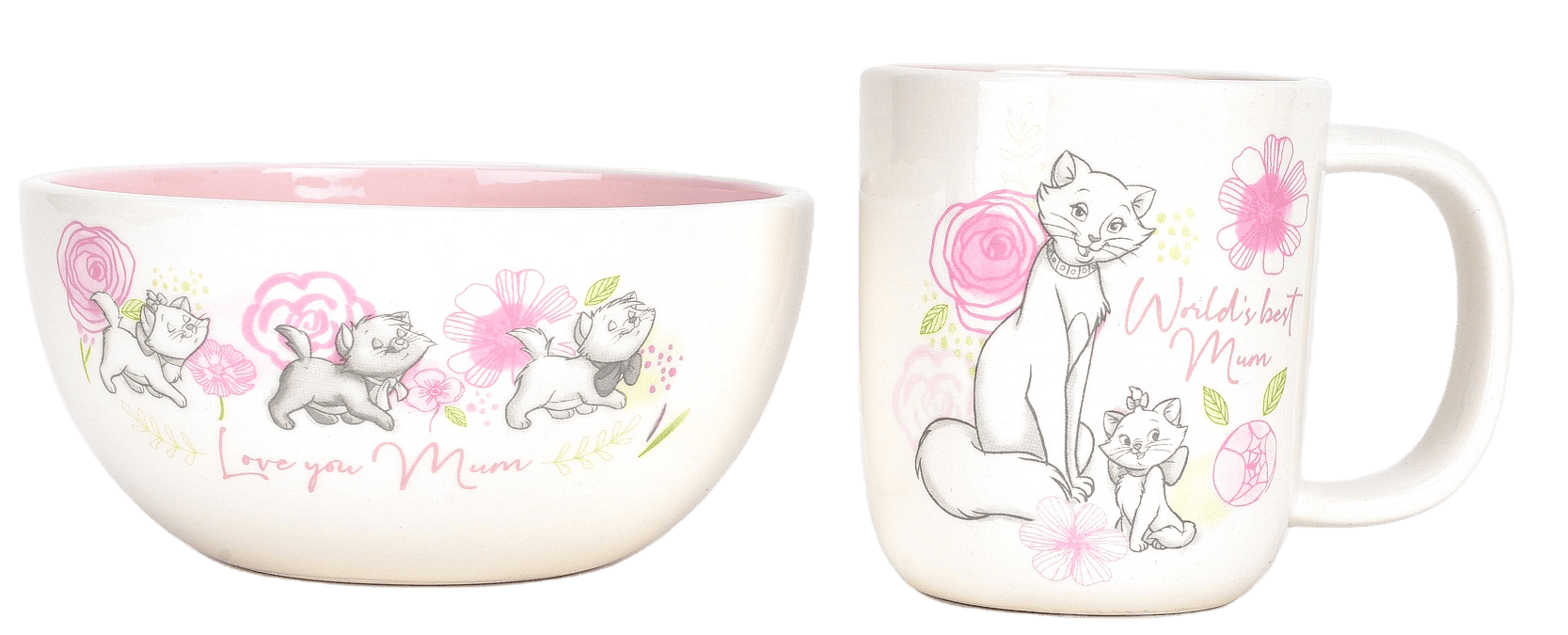 Aristocats Becher & Schale - Marie & Duchesse Frühstücksset DI832