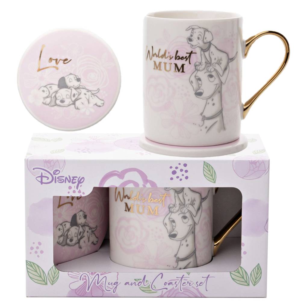 Widdop, Walt Disney Becher, Walt Disney 101 Dalmatiner, Walt Disney's 101 Dalmatiner, Lucky, Lucky und Perdita, Widdop Walt Disney, DI826, Disney Geschirr, 101 Dalmatiner Becher