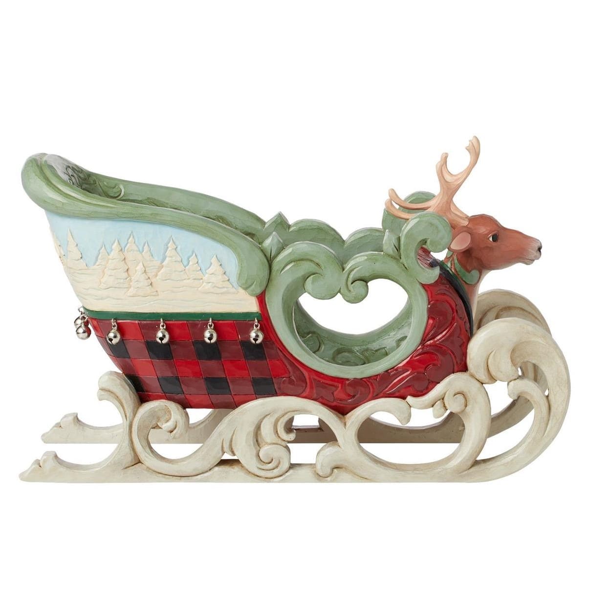 Jim Shore, Heartwood Creek, Jim Shore Santa, 6015444, One Deep Open Sleight, Weihnachtsschlitten, Highland Glen Collection, Jim Shore Weihnachtsfigur