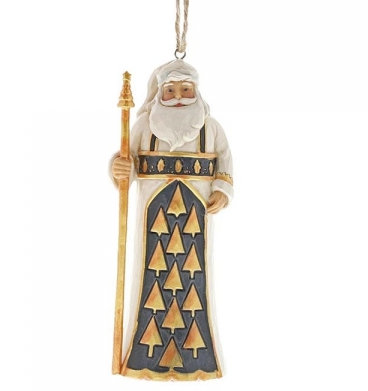 Heartwood Creek, Jim Shore, Black & Gold, Santa Ornament, Anhänger, Weihnachtsanhänger, Christbaumschmuck, Tannenbaumanhänger, Weihnachtsmann