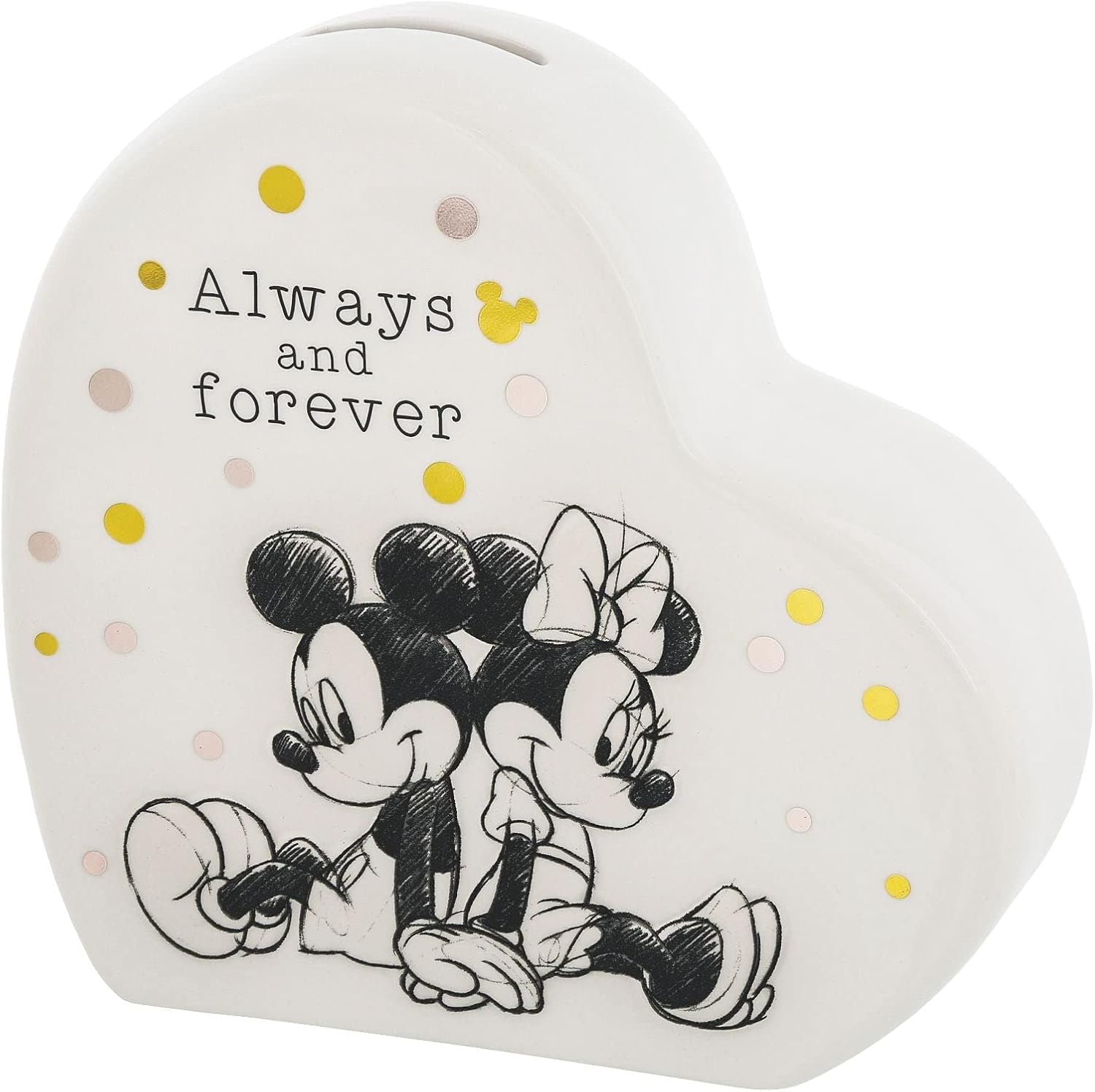 Mickey Maus & Minnie Maus Spardose - Herz / Money Bank von Enchanting Disney A30576