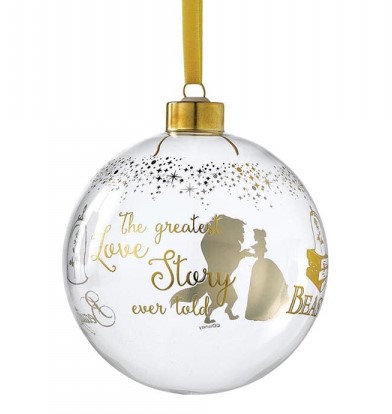 Glaskugel - Schöne und das Biest Anhänger -  Hochzeit - Weihnachtskugel von Enchanting Disney A29529