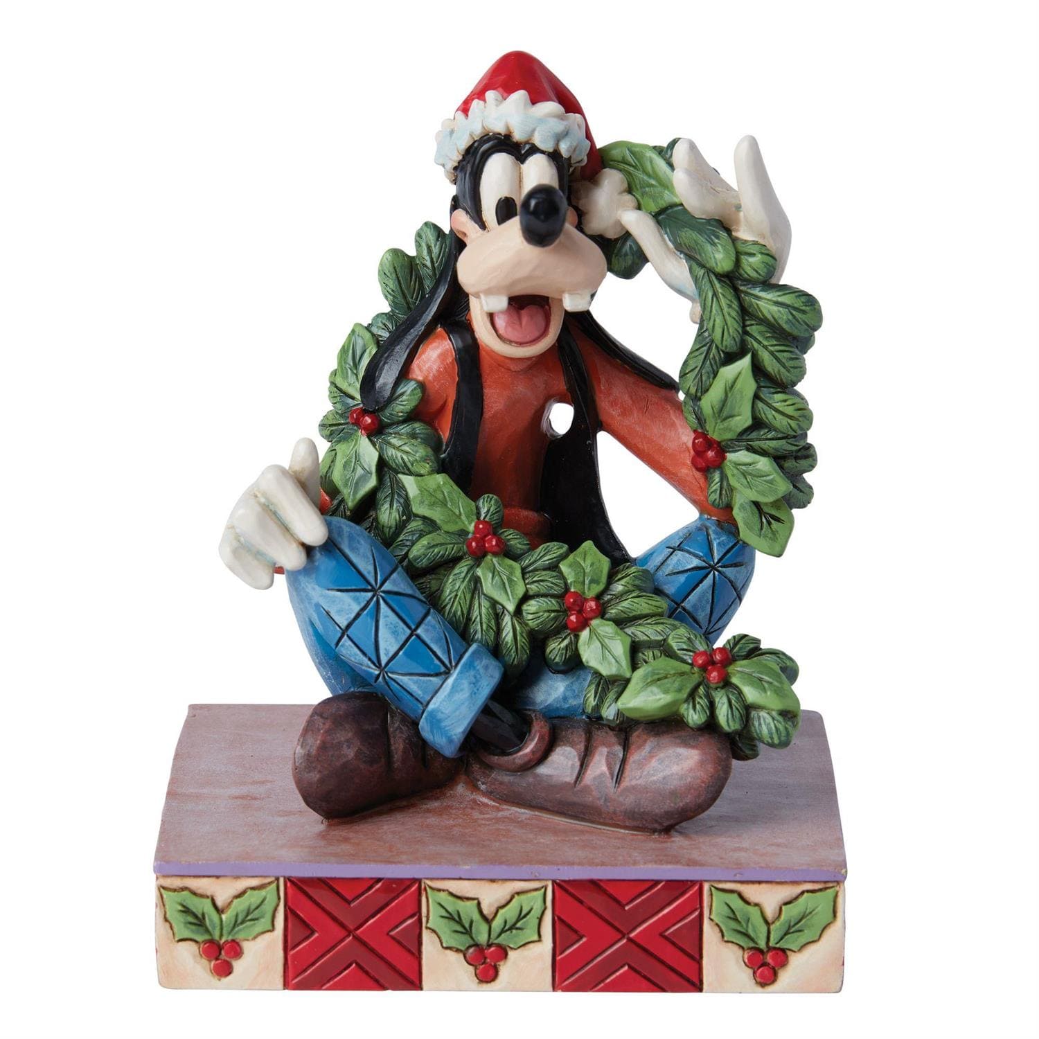 Jim Shore, Disney Traditions, Jim Shore Disney, 6015011, A Goofy Christmas, Goofy Mistletoe, Goofy Mistelzweig Jim Shore Disneyfigur, Jim Shore Weihnachtsfigur