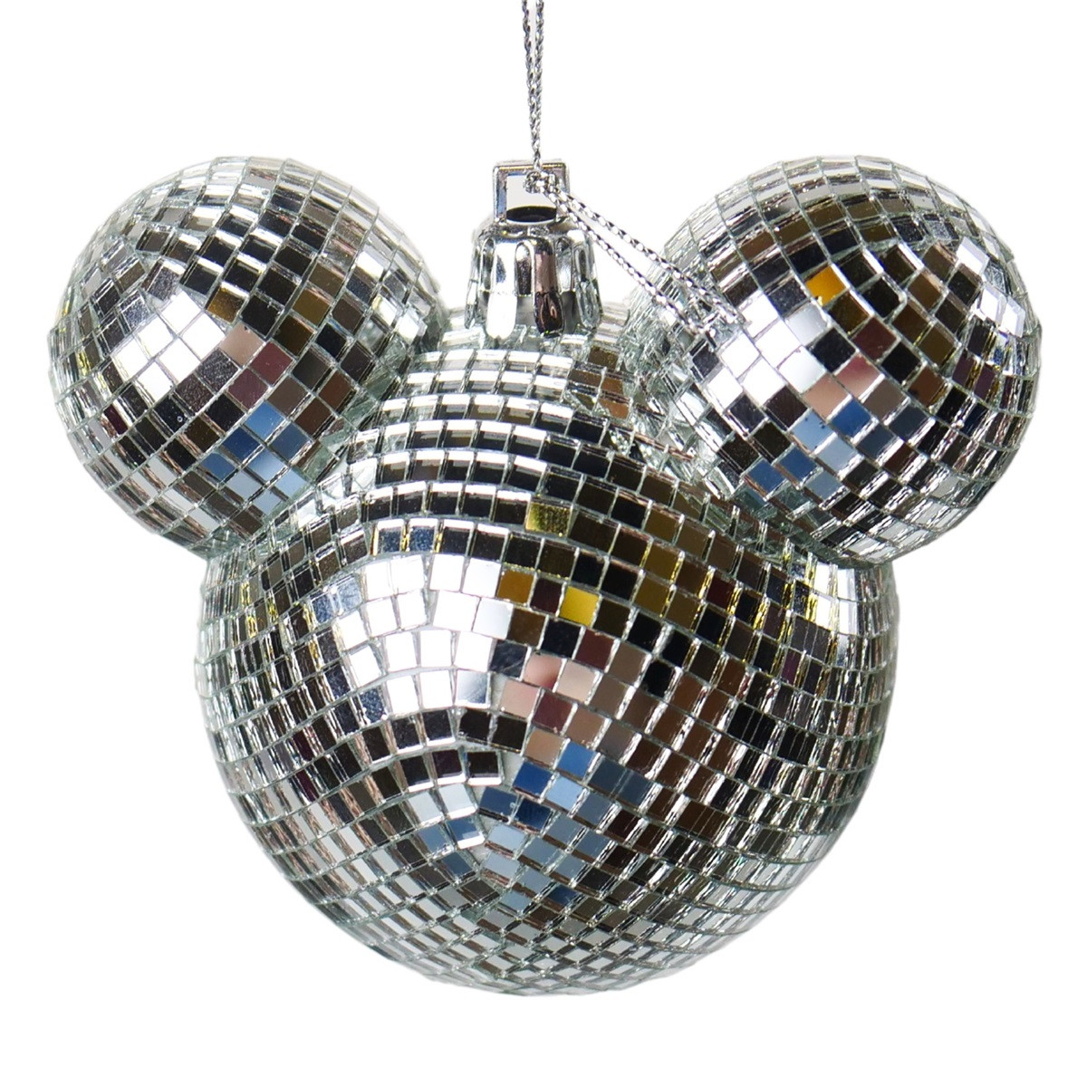Weihnachtskugel mit Micky Maus Ohren, Diskokugel silber  - DN90474 - Christmas Inspirations Disney Weihnachtsanhänger