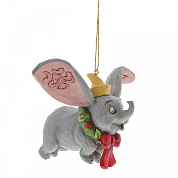 Disney Traditions , Jim Shore, Dumbo Ornament, Dumbo Anhänger, Disneyfigur, Disney Figur, Folkart, Volkskunst, A30359, Weihnachtsanhänger, Tannenbaumanhänger, Christbaumanhänger