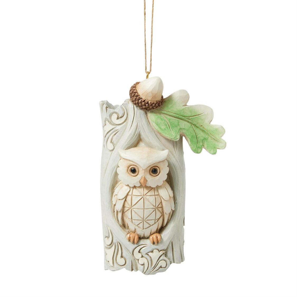 White Woodland Eule / Owl Ornament - Heartwood Creek by Jim Shore 6017182