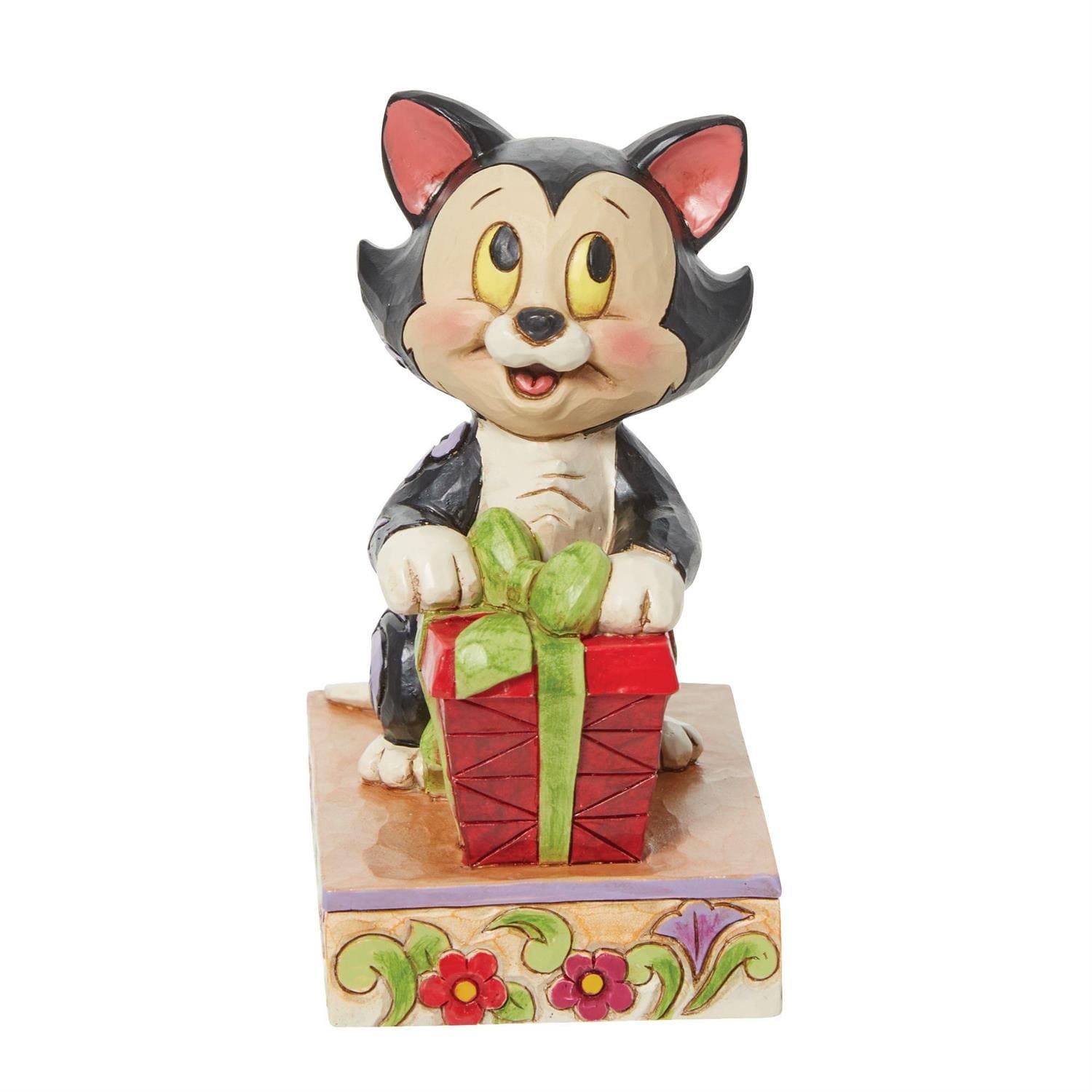 Disney Traditions, Jim Shore, Disney Traditions Jim Shore, 6013065, Christmas Figaro, Festive Feline, Weihnachts-Figaro,Figaro mit Geschenk , Jim Shore Pinocchio, Disney Traditions Weihnachtsfigur, Jim Shore Weihnachten