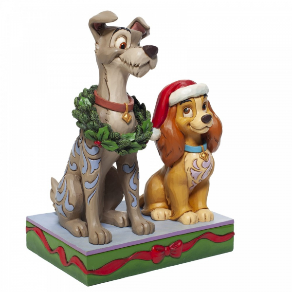 Disney Traditions , Jim Shore, Disneyfigur, Disney Figur, Decked out Dogs, Lady and The Tramp Christmas, Susi und Strolch, Weihnachtsfigur, 6007071