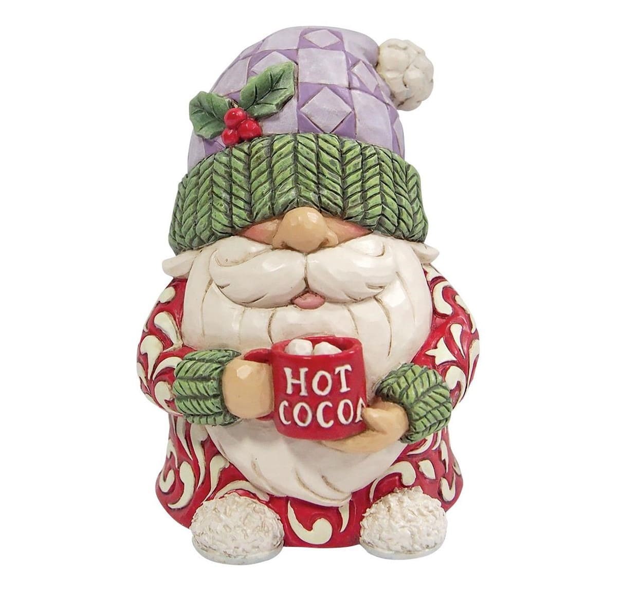 Jim Shore, Heartwood Creek, Jim Shore Santa, 6015473, A Cup of Christmas Cheer Gnome, Hot Chocolate Gnome, Kakao Wichtel, Zwerg,  Jim Shore Weihnachtsfigur