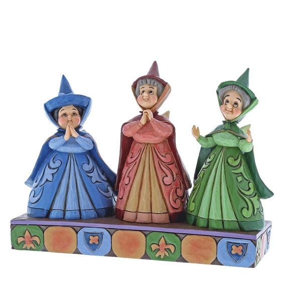 Disney Traditions, Jim Shore, Disneyfigur, Disney Figur, Folkart, Volkskunst, Royal Guests, Three Fairies, Dornröschen, Aurora, Die drei Feen