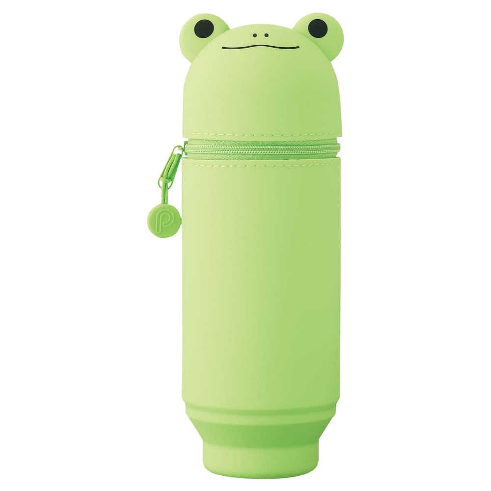 PuniLabo, Punilabo, Lihit Lab, FedertascPuniLabo, Punilabo, Lihit Lab, Federtasche und Stiftehalter, stehende Federtasche, Pencil Case, animal, Tiere, stand up pen case, A7714-13, Federtasche XL grüner Frosch, Frog, Schlamper, Faulenzer, Federmappehe und 