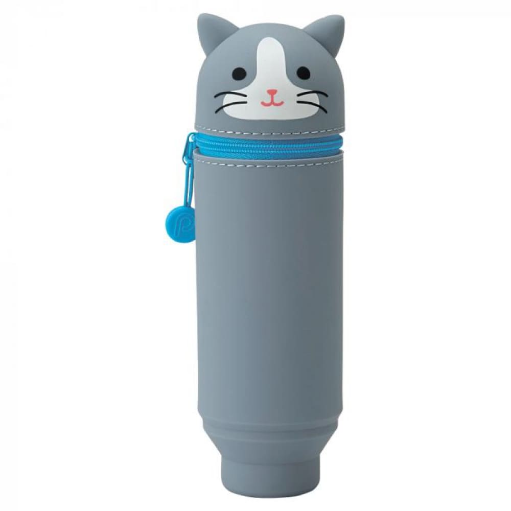 PuniLabo, Punilabo, Lihit LaPuniLabo, Punilabo, Lihit Lab, Federtasche und Stiftehalter, stehende Federtasche, Pencil Case, animal, Tiere, stand up pen case, A7712-4, Federtasche Graue Katze, Grey Cat, Schlamper, Faulenzer, Federmappeb, Federtasche und St