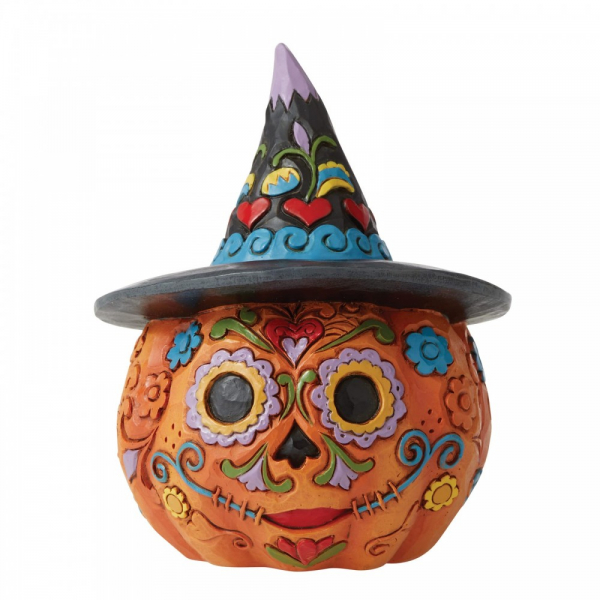 Heartwood Creek, Jim Shore, Halloween, Day of the Dead Jack-o-Lantern with Witch Hat, 6006703