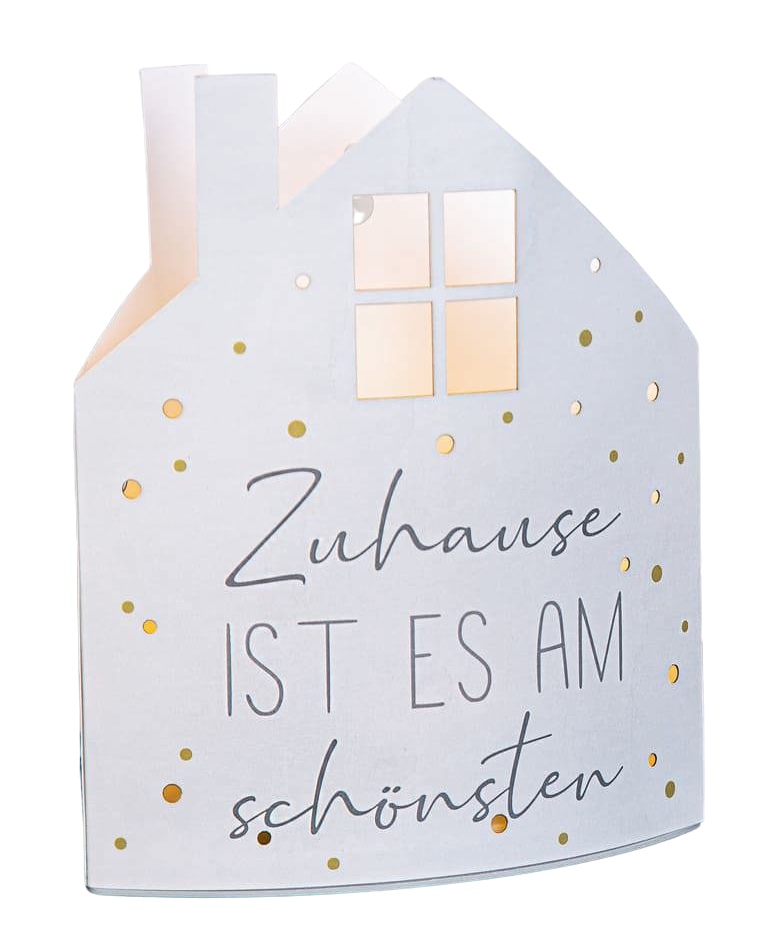 Tischlampe Zuhause ist es am schönten - Dekolampe / 51555 Gilde LED Stimmungslicht Dekoleuchte Wohlfühllicht