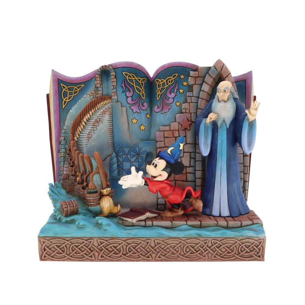 Disney Traditions, Jim Shore, Jim Shore Disney, 6010883, Fantasia Storybook, Sorcerer Mickey Storybook, Disney Traditions, Jim Shore Disney Figur, Jim Shore Storybook, Micky als Zauberer, Micky Zauberlehrling