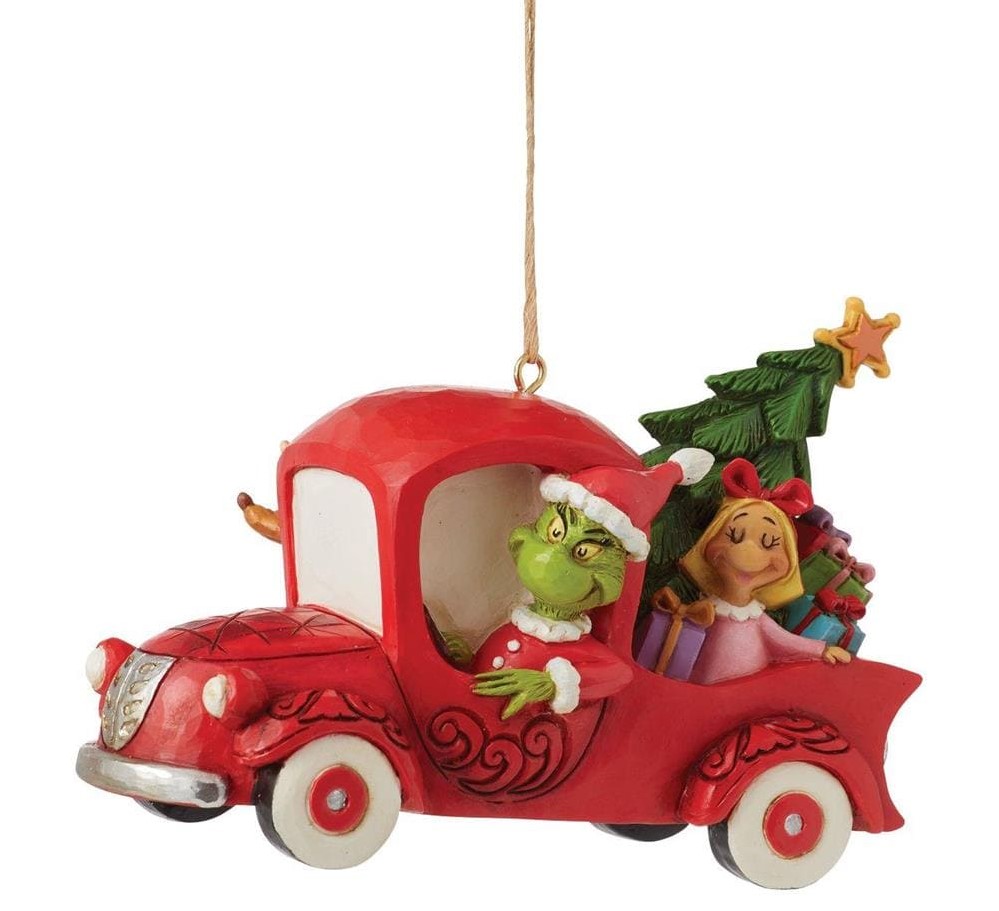 Der Grinch, Grinch, Jim Shore, The Grinch by Jim Shore, 6012706, Grinch in a Red Truck Ornament, Grinch im roten Truck Weihnachtsanhänger, Grinch Weihnachtsschmuck