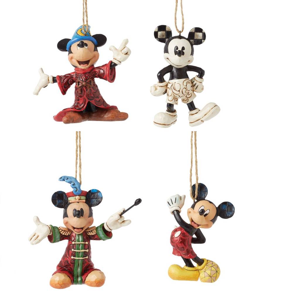 Set mit 4 Mickey Mouse Weihnachtsornamenten - Disney Traditions Jim Shore 6013565