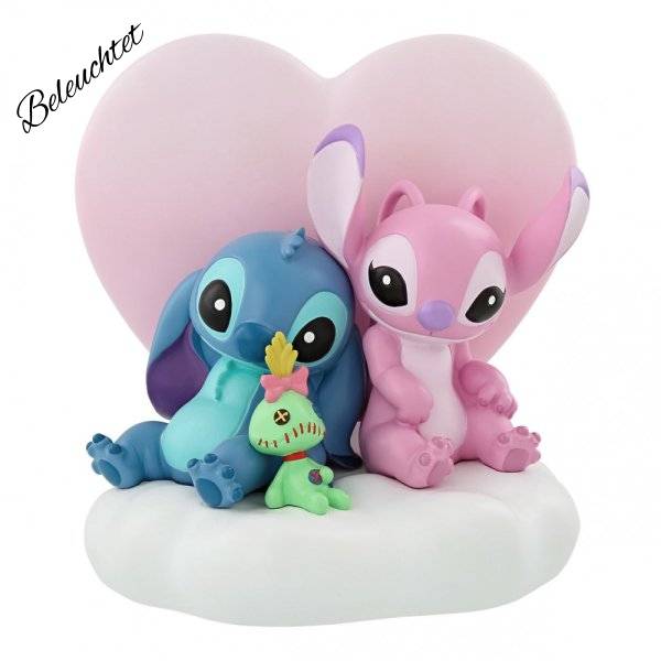 Grand Jester Figur, Disneyfigur, Disney Grand Jester, Stitch & Angel mit Scrump, Stitch Nachtlicht, Stitch und Angel auf Wolke, Lilo & Stitch