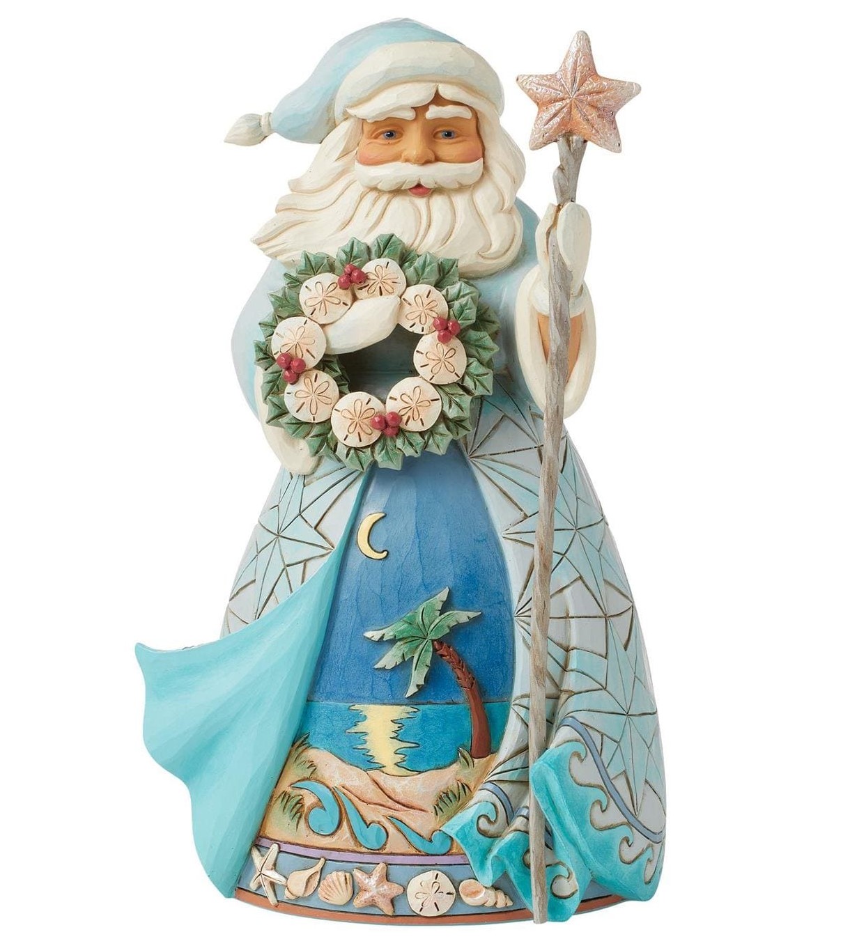 Jim Shore, Heartwood Creek, Jim Shore Weihnachtsfigur, 6016517, Shell-abrate the Season, Sand Dollar Santa, Sanddollar Weihnachtsmann, Coastal Collection