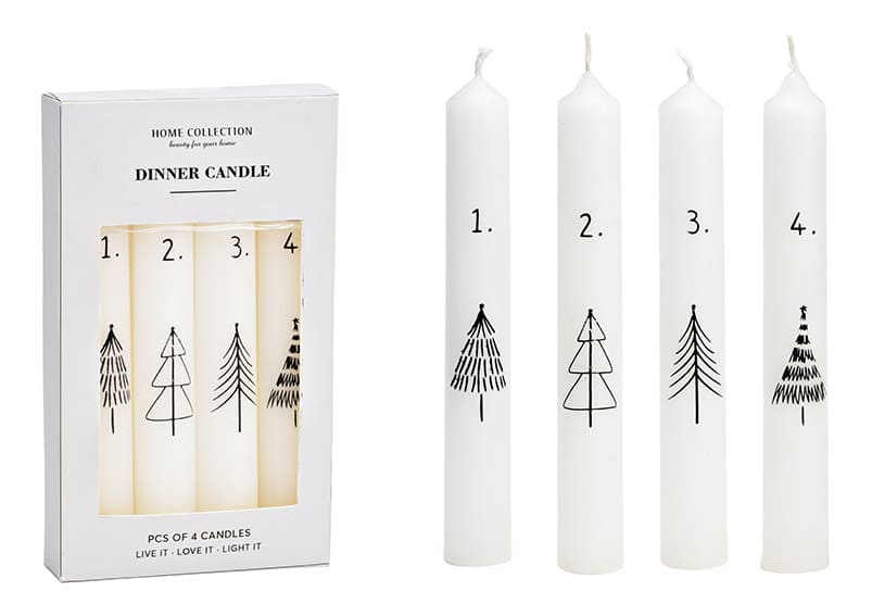 Kerze, Stabkerze Weihnachten, Weihnachtskerze , weiße Kerze, 10041167, Adventskerzen, Stick Candles, Kerze Adventskranz