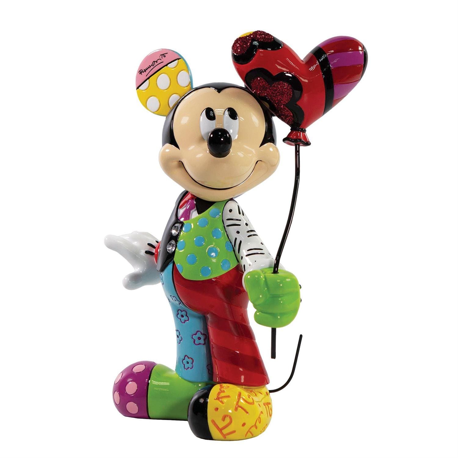 Romero Britto, Disney Britto Collection, Britto Disney, Mickey Mouse Love, Micky Maus mit Herz-Luftballon, 6014861, Britto Mickey Mouse, Britto Micky Maus, Romero Britto Disneyfigur, Britto Limited Edition